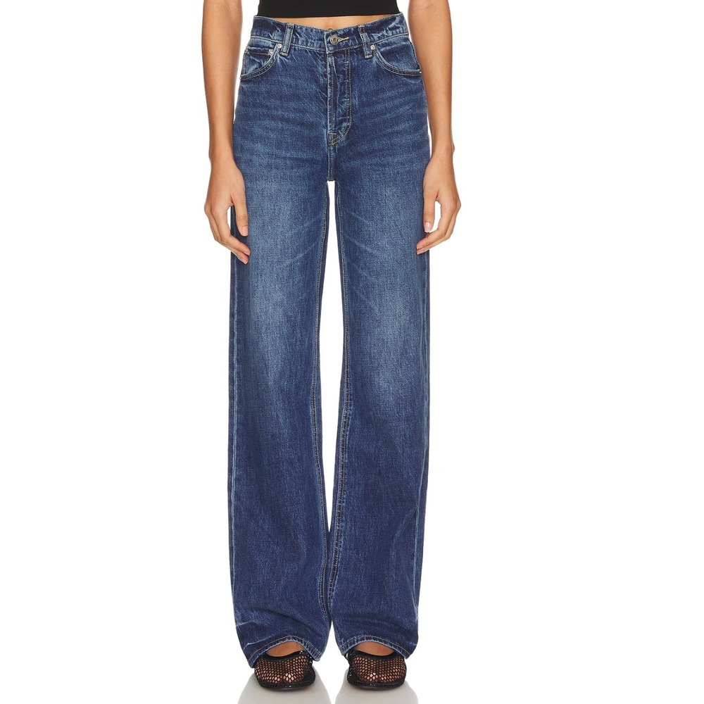 GRLFRND Brooklyn High Rise LooseStraight Leg Jeans in Humbolt Blue sz 24